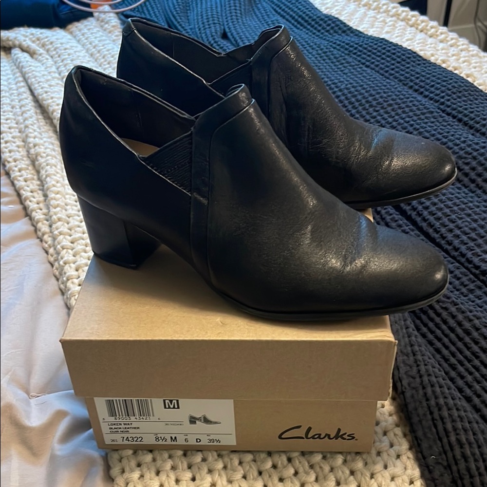 Clarks Women's Black Leather Shoes